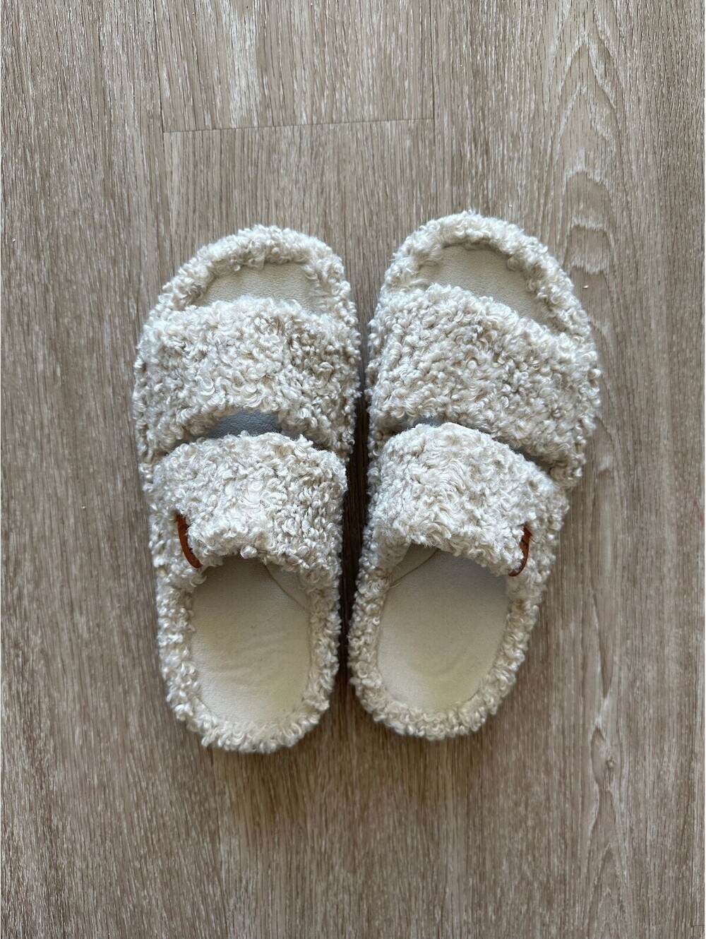 Women's Cream Sherpa Slide Slippers